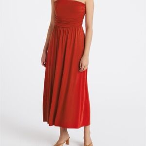 Beacon Strapless Burnt Orange Dress